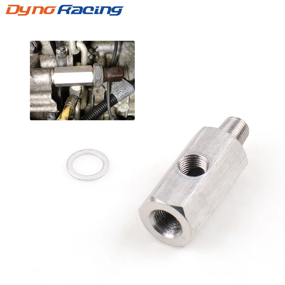 Silver NPT Oil Pressure Sensor Tee 1//8/" NPT Adapter Turbo Supply Feed Line Gauge