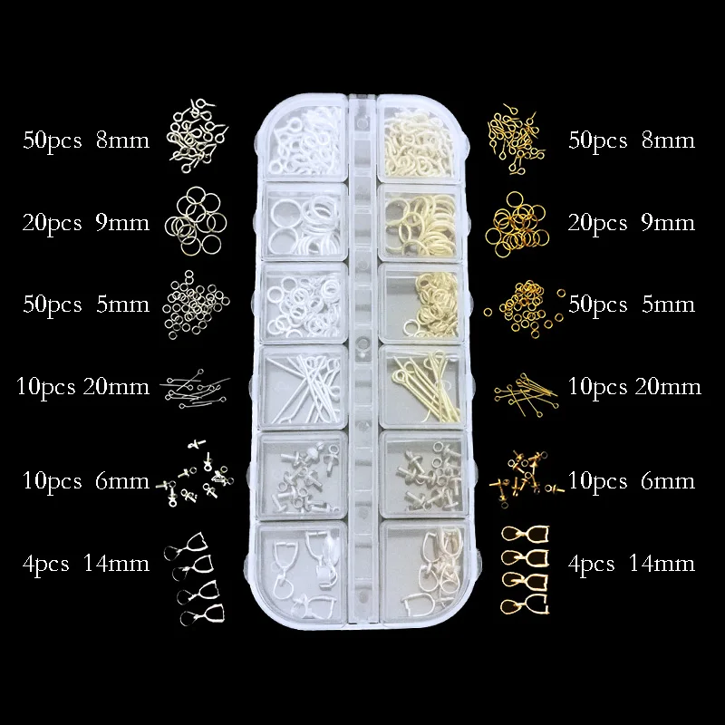 

Gold/Silver Mixed Multi-Size Jump Ring Jewelry Findings Kit Lobster Clasp DIY Jewelry Findings Beads Kit for Jewelry DIY Making