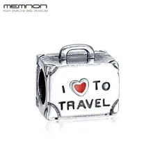 925 пробы серебро я люблю путешествовать Подвески бусины чемодан подходят бисера браслеты с подвесками сделай сам подарок маме, хорошее ювелирное изделие