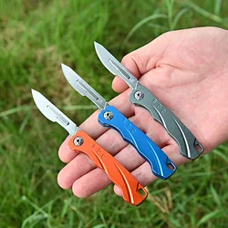 Edc couteau Portable en acier à haute teneur en carbone, petit porte clés pendentif, déballage de couteau d'ouverture Express, outils de coupe d'auto défense pour l'extérieur 