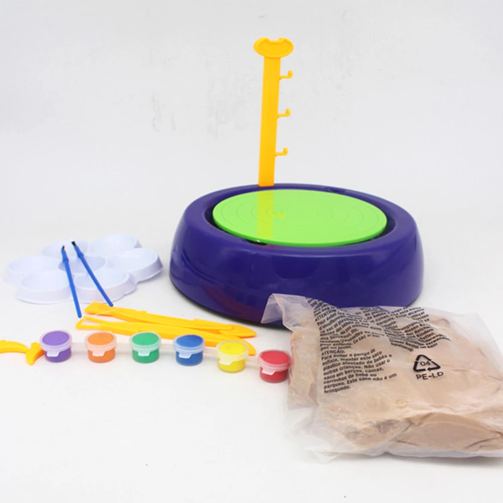 Пластиковый детский электрический портативный подарок DIY игрушки гончарный круг Ремесло Искусство Дети Развивающие мини керамическая машина ручной работы