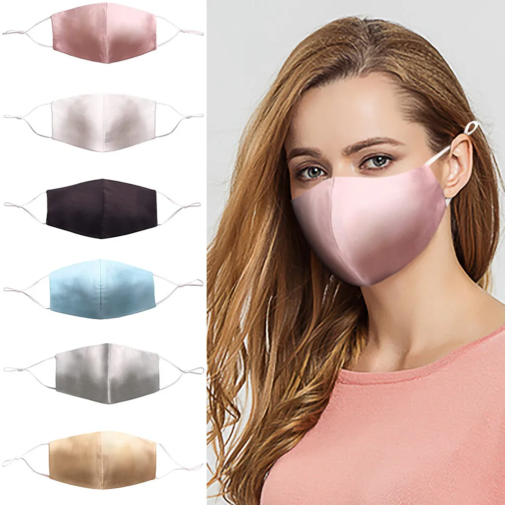 Ice Slik Mouth Mask With Design Reusable Face Nose Wire Solid Cloth For Women Halloween Cosplay Masque | Тематическая одежда и