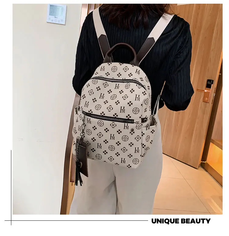 Women Bags Printing Backpack Leather Designer Backpack With Tassel  Luxurious
