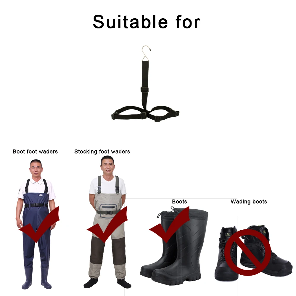 Hunting Shoes Fishing Wader Boot Hanger Adjustable Strap Belt for Storage Drying Waders Rack fishing boots