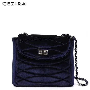

CEZIRA 2020 Luxury Velvet Handbag For Women Fashion Chain Shoulder Bag Ladies PU Plaid Flap Messenger Female Urban Crossbody Bag