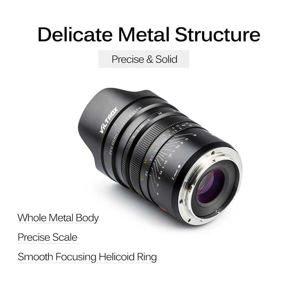Viltrox PFU RBMH 20 мм F1.8 ASPH объектив камеры полная Рамка ручная фокусировка широкий угол для Nikon Z Крепление камеры видеокамеры Аксессуары