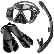Маска для подводного плавания, маска для подводного плавания, ласты, дыхательная сухая верхняя трубка, профессиональный набор для подводного плавания для взрослых