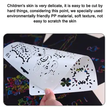 

1pc Hollow Painting Lace Ruler Template Kids School Drawing Diy Tools Material Gift Decoration Handmade Education Student W0F7
