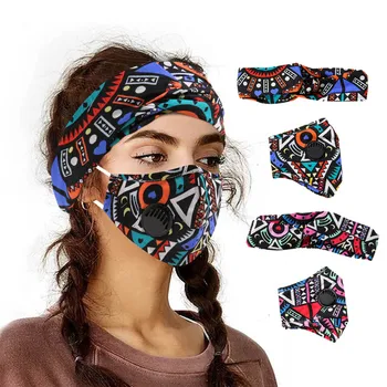 

Adult Print Adjustable Safet Protect Washable Mask+headbands Outfits Set Mascarilla Reutilizable Mondkapjes Mascherine Masque