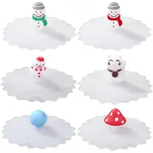 Милая чашка для питья воды крышка силикон FDA против пыли чаша крышка чашки уплотнения стеклянные кружки диаметр крышки