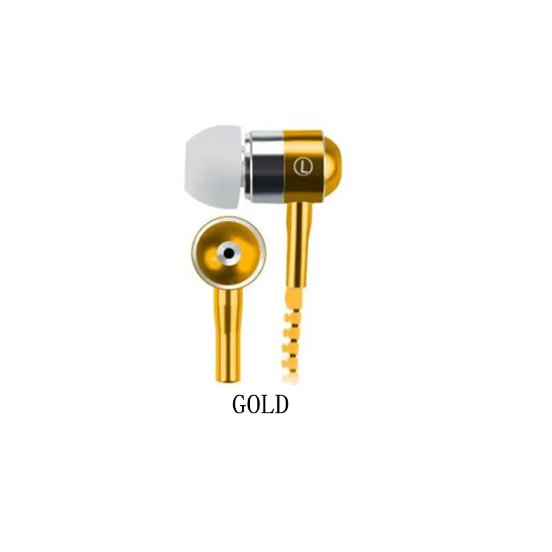 gold 8 цветов, универсальные светящиеся наушники-вкладыши, светящийся светильник, металлические наушники с застежкой-молнией, портативные спортивные наушники для бега, для Iphone, Android - Цвет: gold