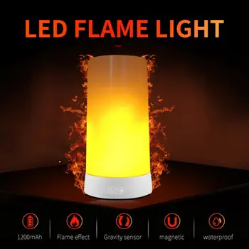 

LED Flame Effect Fire Light Corn Bulb E27 Simulated Nature Flicking Lamp Version Magnetic Absorption Bar Lamp