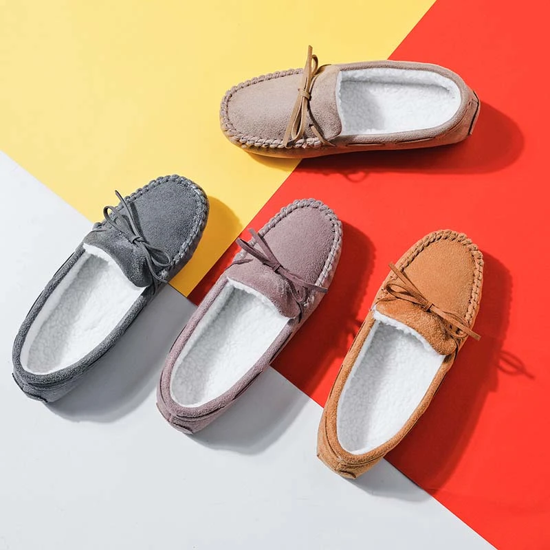 Zapatillas de casa para mujer, mocasines cordones, zapatos de Interior de invierno, cómodos y suaves|Zapatillas| - AliExpress
