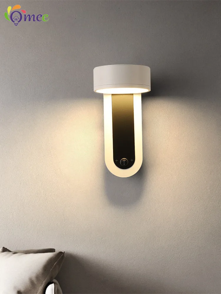 Modern Wall Light With Button Switch Bedroom Bedside Led Wall Lamp Aisle Wall Lamps Living Room Indoor lighting White Luminaire