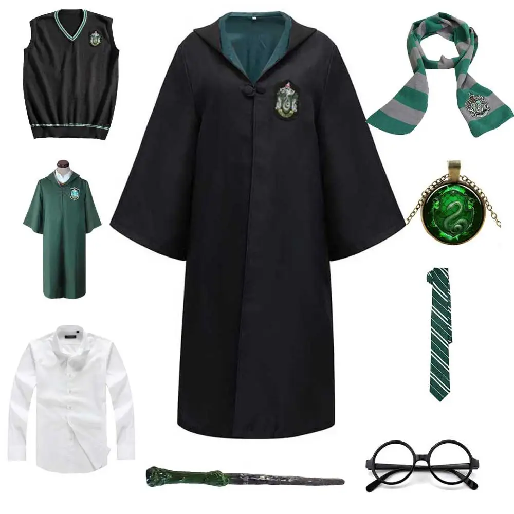 Slytherin Robe Cloak Play Magic Harry Potter Costumes