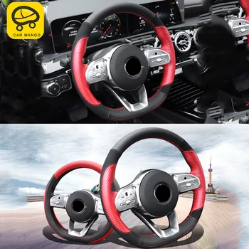 

CarManGo for Mersedes-benz A Class W177 V177 2019 Auto Car Steering Wheel Cover Leather Trim Pad Interior Accessories