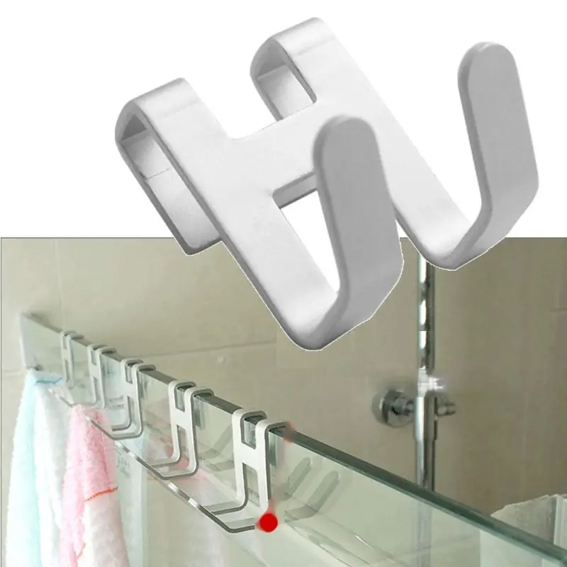 Space Aluminum Metal Shower Frameless Glass Door Hook Free Hole Towel