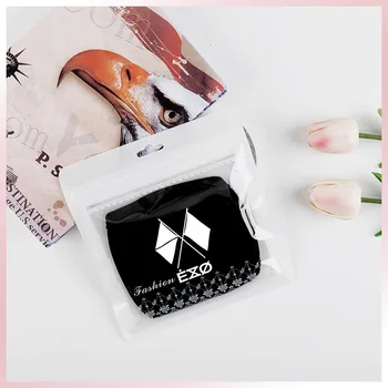 

1 Pcs Kpop EXO Regular Sixth Series XIU MIN SU HO BAEK HYUN Cotton Dustproof Dust Warm Black Mask Members Name Letters Unisex