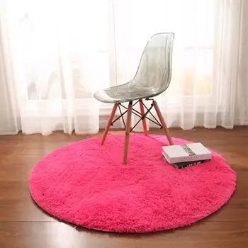 RULDGEE-Alfombra redonda esponjosa para sala de estar tapete para mesa, dormitorio, Alfombra para los pies de la cama, silla de ordenador, tapete para Yoga