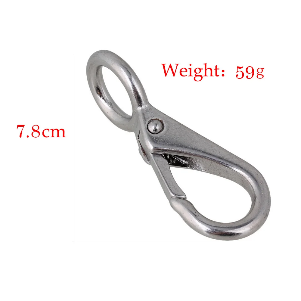 1pc 7.8cm 304 нержавеющая сталь металлический фиксированный крючок пружинный карабин быстросъемный крюк многофункциональный для пеших прогулок Кемпинга Брелок для ключей на ремень - Цвет: 1pc 7.8cm