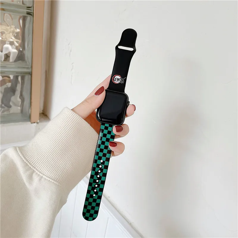 $2/mo - Finance ZHENGXI Anime Watch Band Designed for Watch Band,Compatible  with Watch All Series 1 2 3 4 5 6 7 SE for IWatch 38mm/40mm 42mm/44mm,TPU  Material, Made By IMD Process