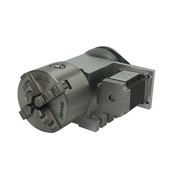 

CNC 4th axis ( A aixs, Rotary axis ) with chuck for cnc engraving machine hollow shaft K5M-6-100B 100mm 4 jaw chuck