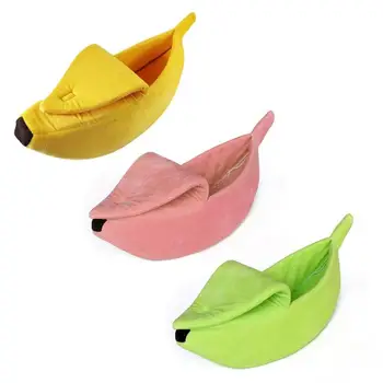 

Cute Banana Shape Pets Bed House Warm Cozy Cat Nest Dog Mat Basket Kennel