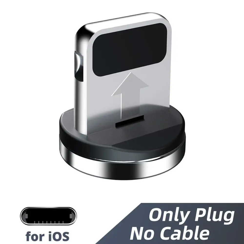 For IOS Plug No Wire FONKEN Магнитный кабель Micro usb type-C кабель для зарядки телефона Быстрый магнит зарядное устройство шнур для samsung huawei Redmi зарядный провод - Цвет: For IOS Plug No Wire