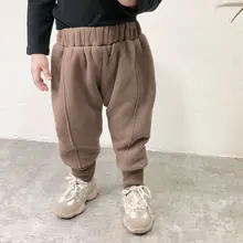 Южнокорейские детские спортивные штаны г., стиль, корейский стиль, Детские повседневные спортивные штаны осенне-зимние Бархатные Штаны для мальчиков