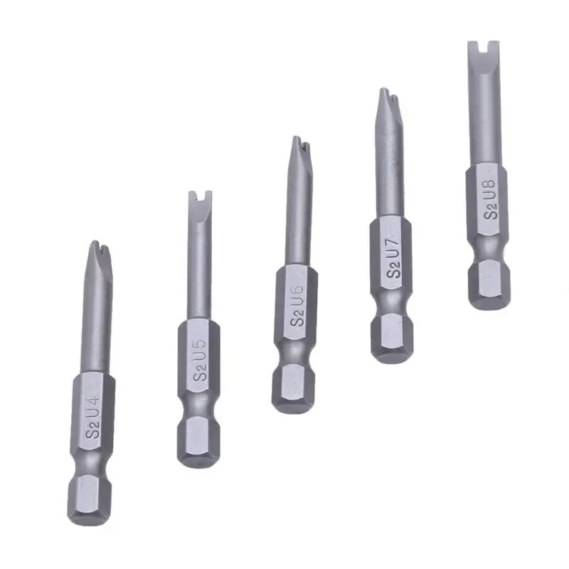 Drillpro 5 шт. 50 мм 1/4 дюйма шестигранный, магнитный u-образный Магнитный отвертка Биты