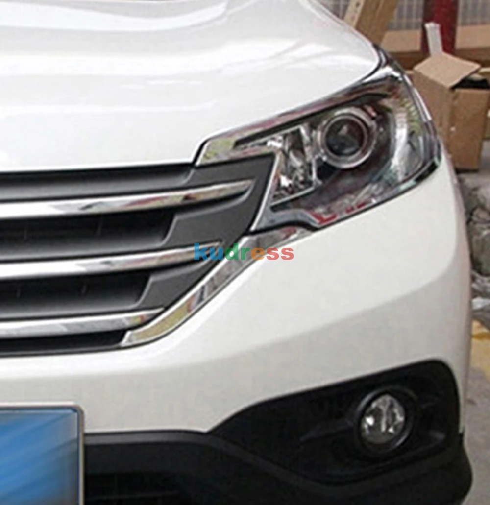 Для Honda CRV C-RV 2012 2013 ABS Хромированная передняя головка гриль отделка бампера украшения полосы литья Защитная крышка 2 шт