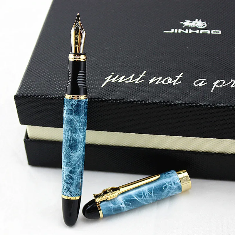 JINHAO X450A металлическая перьевая ручка 0,5 мм перо офисные школьные канцелярские принадлежности подарок для письма бизнес чернильная ручка - Цвет: E