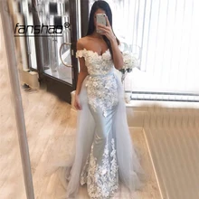 Съемные вечерние платья с открытыми плечами с аппликацией vestidos de festa Дубай Саудовская арабское вечернее платье на выпускной, вечернее платье
