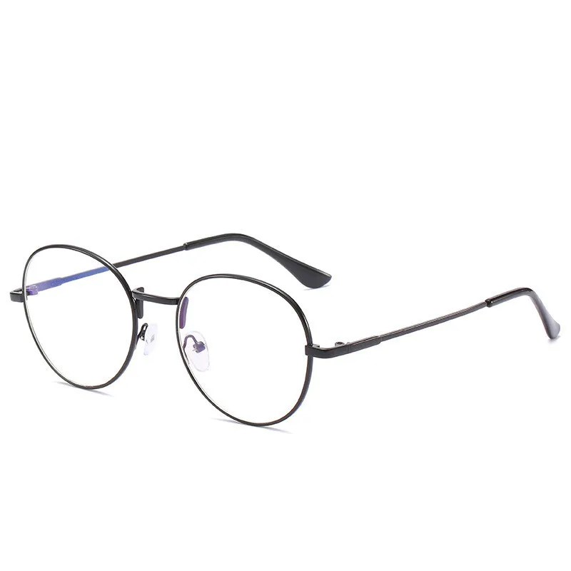 IBOODE круглые очки для близорукости для женщин и мужчин металлические близорукие очки анти синий светильник очки для близоруких очков