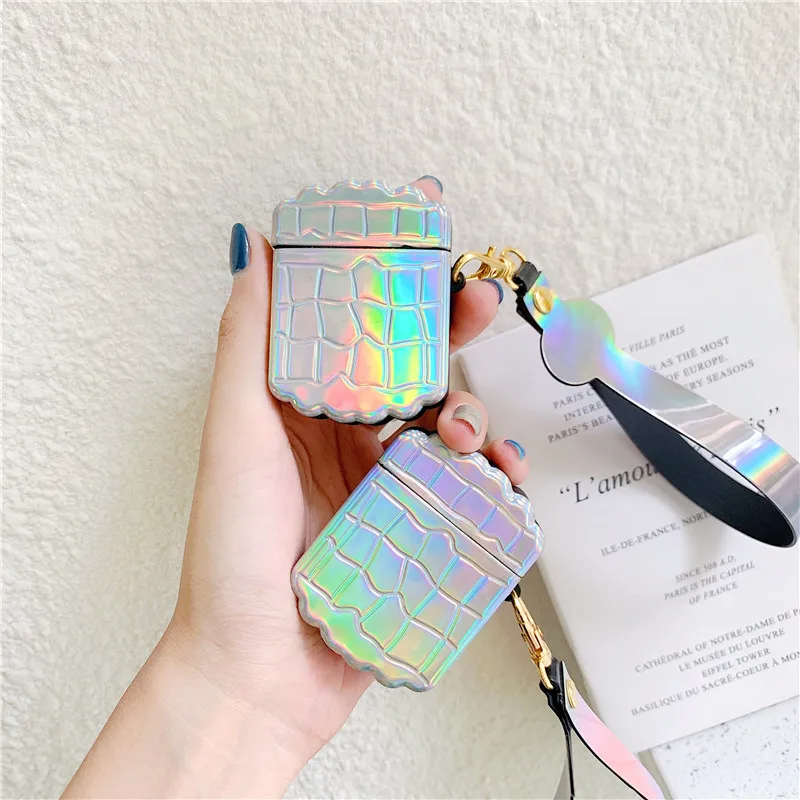 

Luxury Laser Gradient Case For Apple Airpods Case Soft Silicone Cover For Airpods 1 2 Protective Charging Bag Case Cover For Air pods 1 2 Cover Coque Funda