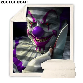 

ZOOTOP BEAR Creative Sherpa Fleece Blanket Clown Anime Boy Blanket Fashion Party Tapestry Gift for Home 2020 New Bedspread Drop