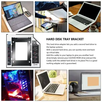 

Universal 2.5 2nd 9.5mm Ssd Hd SATA Hard Disk Drive HDD Caddy Adapter Bay For Cd Dvd Rom Optical Bay Hot New