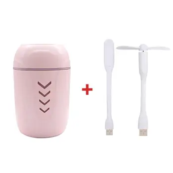

3 In 1 USB Air Humidifier Ultrasonic Cool-Mist Adorable Mini Humidifier With LED Light Mini Fan Car Air Freshener New Arrivals