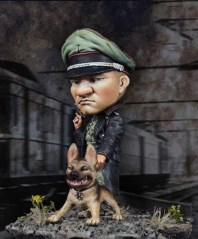 

1/32 54mm Uncolor officers with dog toy Resin Model Miniature Kit unassembly Unpainted