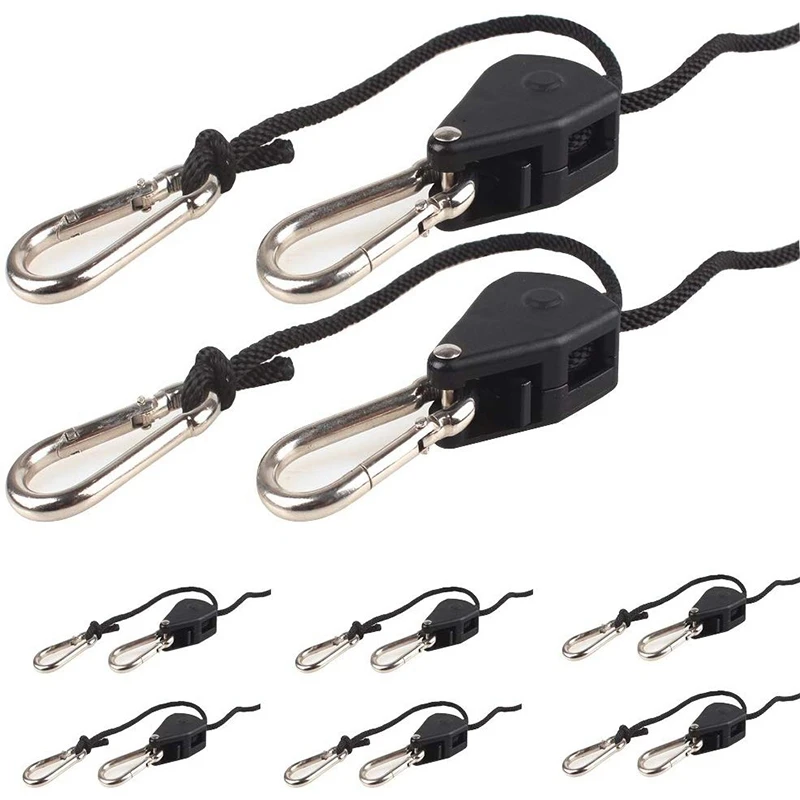 

1/8 Inch Lanyard Hanging for Tent Fan Grow Plant Lamp Pulley Rope Ratchet Hanger Pulley Lifting Pulley Hook