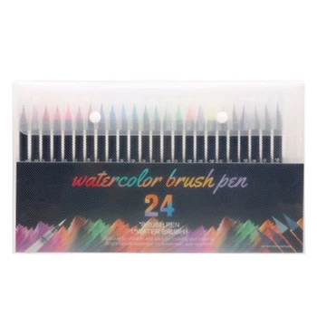 

Brush 24 Color Watercolor Pen and 1 Water Brush Color Drawing Brush Pen Soft Head Marker Pen Watercolor Pen