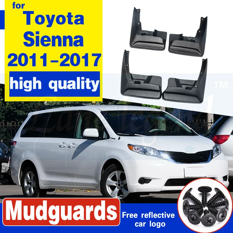 

Set of 4 Splash Guard Mud Flaps Mudflaps for Toyota Sienna 2011 2012 2013 2014 2015 2016 2017 Front & Rear Left & Right