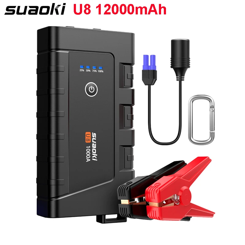 SUAOKI U8 перезаряжаемая батарея 12000 мАч 1000A пиковый ток стартер для автомобиля