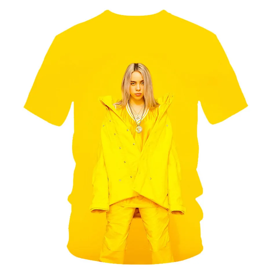 От 4 до 20 лет летняя детская Billie Eilish футболка для мальчиков/Одежда для девочек в стиле хип-хоп Уличная забавные 3D футболки для детей, футболки, топы, футболка