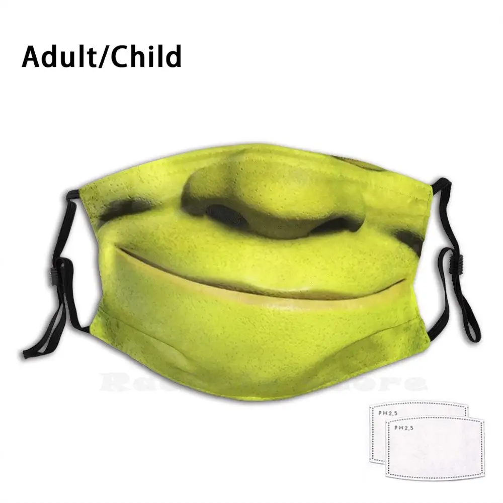 Shrek meme adulto crianças anti poeira pm2.5 filtro máscara diy