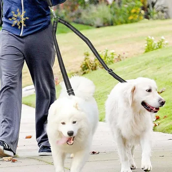 

Adjustable 16-24 Inches Leash Splitter For Walking Traning 2 Dogs No-Tangle Double Dog Leash Coupler W Reflective Stitching K802