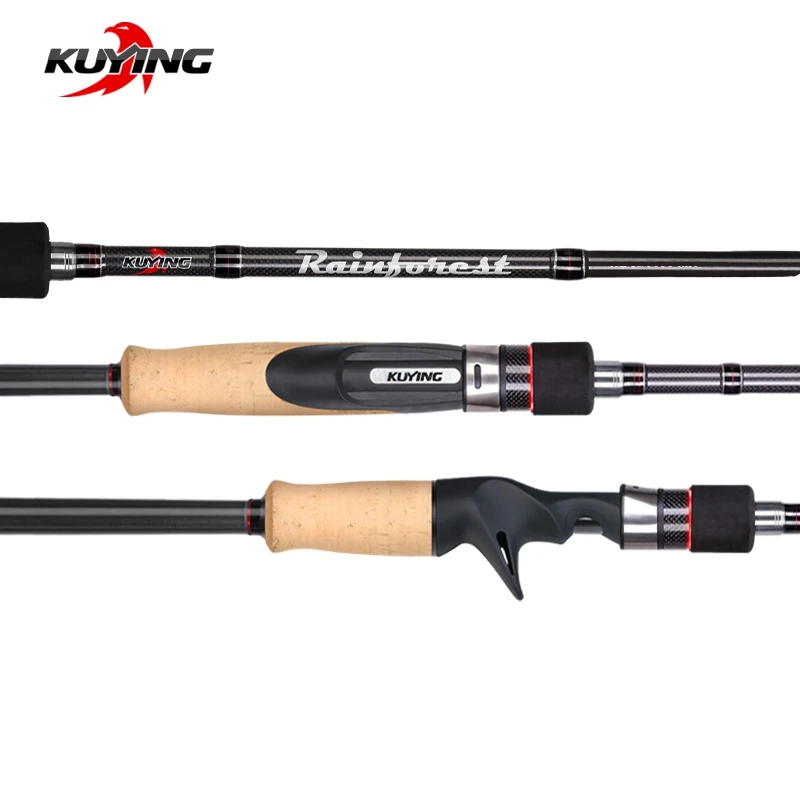 KUYING Rainforest 1.8m 1.9m 1.98m 2.04m 2.05m 2.1m Casting Spinning Lure Fishing Rod Pole Cane Soft Carbon Medium Fast Action