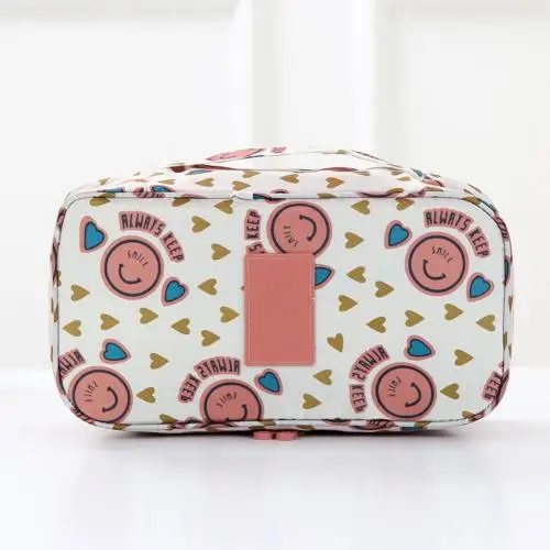 Nice Portable Underwear Socks Bra Package Case Travel Cosmetic Makeup Storage Bag - Цвет: Pink Smile Face