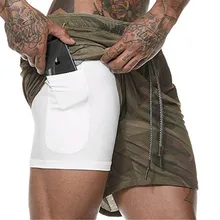 Мужские шорты для бега с несколькими карманами на молнии, мужские шорты 2 в 1, Короткие штаны для тренажерного зала, фитнеса, бодибилдинга, тренировки, быстросохнущие мужские пляжные шорты