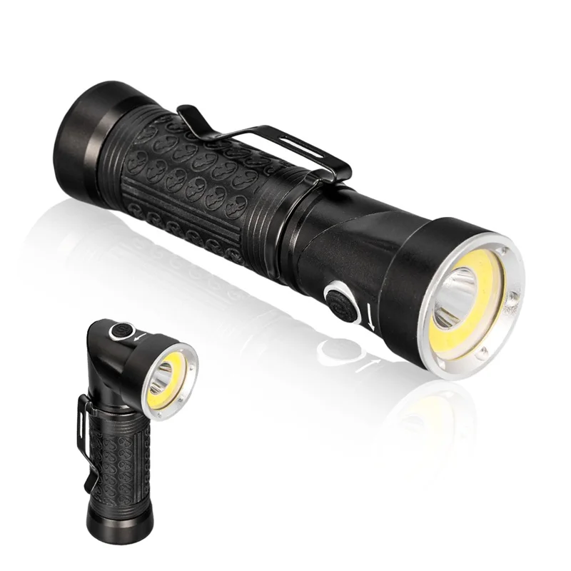Hunting Camping Search Lantern Lamp Powerful LED Flashlight 18650 T6 COB 6000LM 90 Degree Fold Multifunction